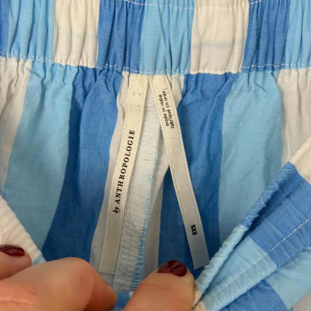 by Anthropologie Women's‎ Size XXS The Wren Boxer Pants Blue White Pajamacore - Picture 3 of 4